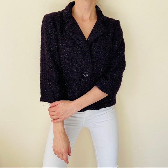 B Darlin purple Lurex Boucle Blazer juniors 13/14 - Picture 2 of 6